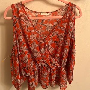Soprano size medium sheer top never worn with shoulder cut outs and flared arms